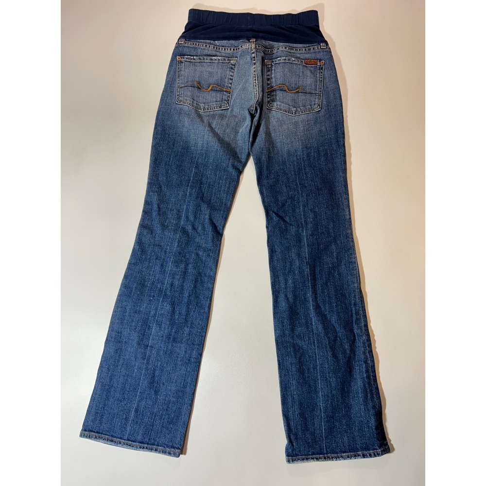 7 For All Mankind Maternity Jeans Womens 31 Blue Excellent Bootcut Pea Pod